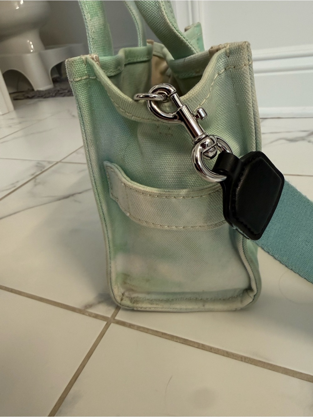 Marc Jacobs The Tote Bag - Mint Green Tie-Dye Canvas - Picture 3 of 7